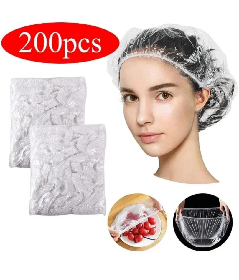 100/200/500/1000 ks jednorázová sprchová čepice pro prodloužení vlasů průhledná kosmetická čepice sprchová čepice elastická síťovaná vodotěsná koupelová čepice