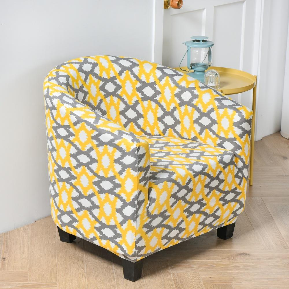 Single Club Chair Sofa Cover All-inclusive Protective Cover Semicircular Bathtub Sofa Chair Cover
