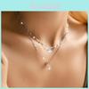 2024 Summer New Star Moon Double Layer Necklace Fashionable Goddess Style For Women