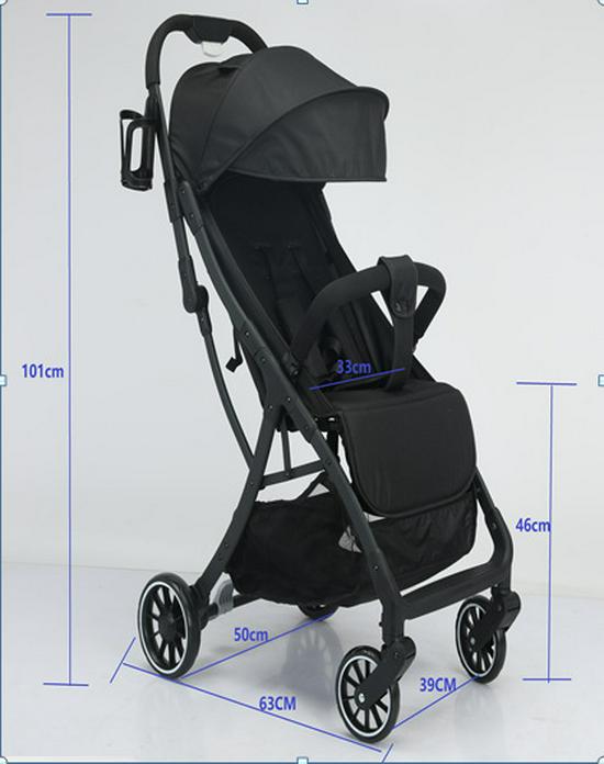 Compact Lightweight Foldable Baby Stroller: Sit, Recline, and Portable with Four Wheels