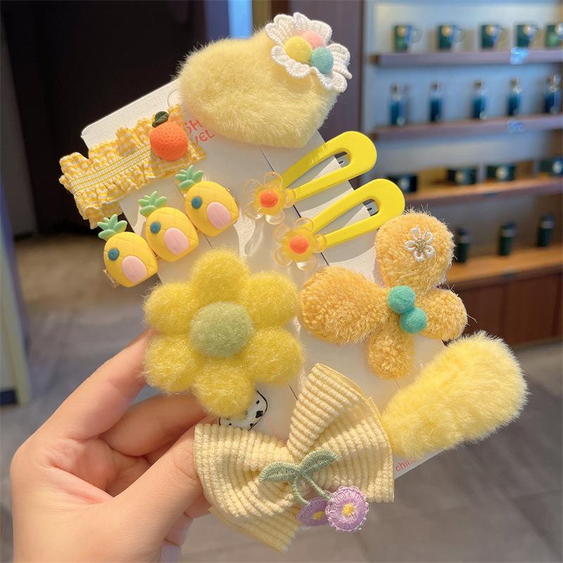 8/9 Stück Neue Mode Kinder Kinder Plüsch Hase Liebe Haarnadel Cartoon Haarnadel Kleines Mädchen Weicher Pony Clip Kinder Accessoires