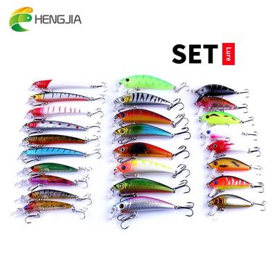 HENGJIA Set di 26 esche artificiali miste Minnow per la pesca, esca, barca, viaggio, attrezzatura da pesca