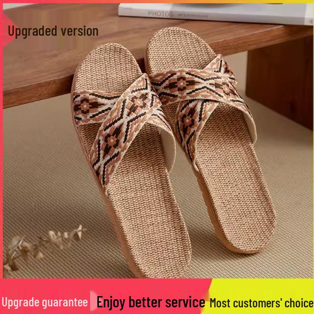 2025 Linen Slippers: Women's & Men's Non-slip, Anti-odor, Silent, Sweat-absorbent for All Seasons