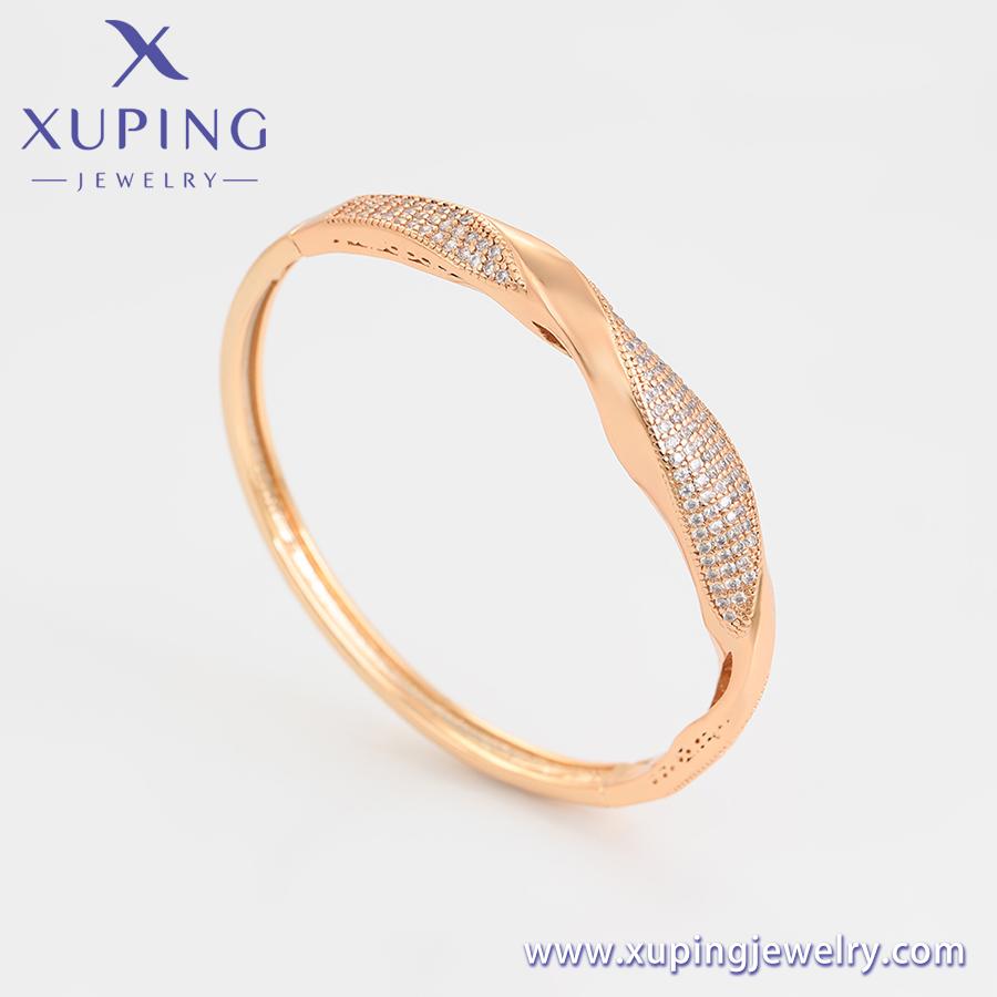 A00917741 Xuping Fashion Luxury Bangle 18K Gold Color Women Luxury Royal Romantic Trendy Vintage Bangle