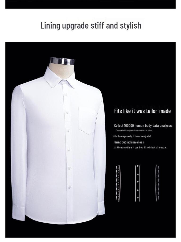 Men's Korean Style Long/Short Sleeve White Shirt - Casual & Formal Wear for Spring & Summer