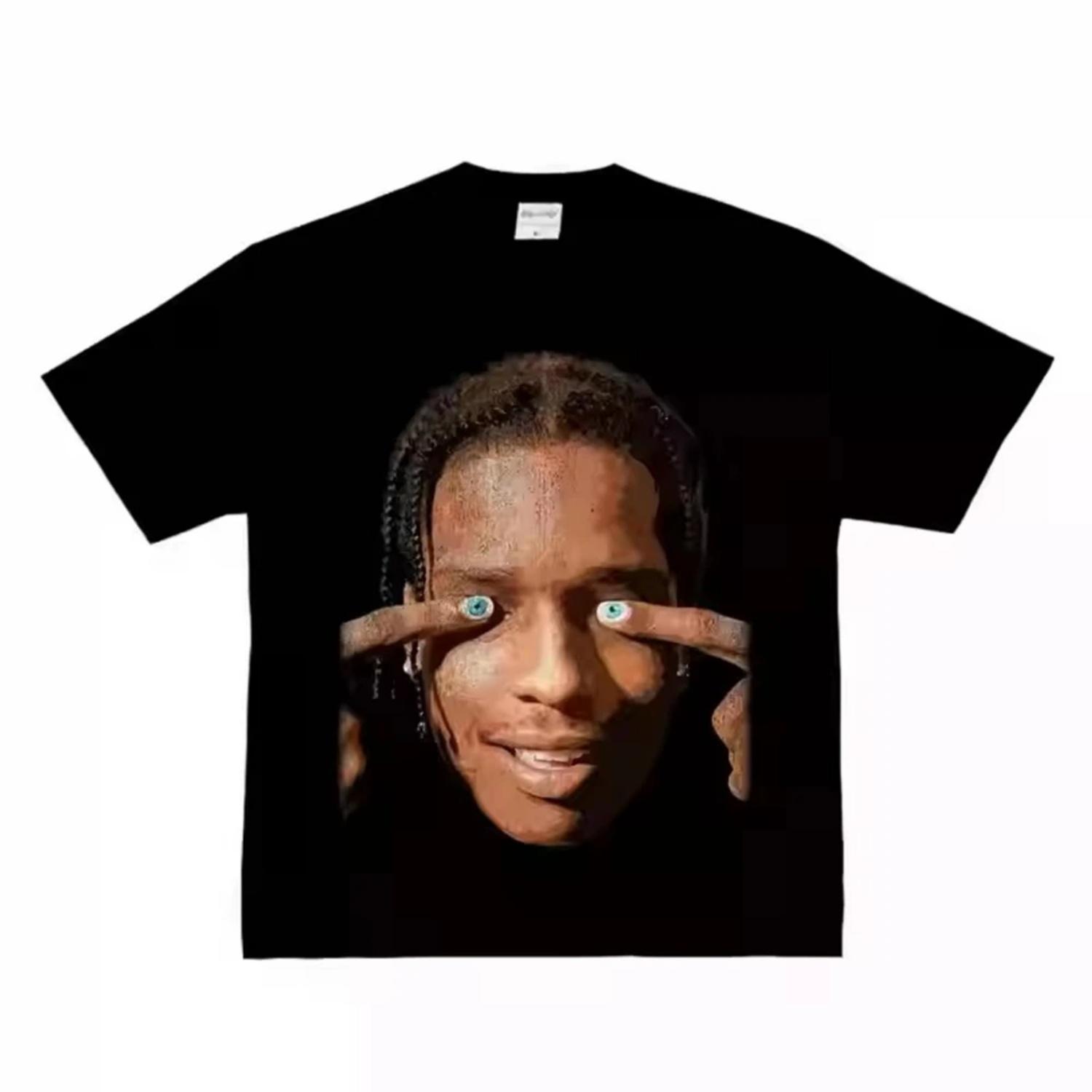 

ASAP Rocky Hip Hop Rapper Heavy Rap Y2k Unisex Men Women Clothing short sleeve Round Neck Printing Pullover T-shirt 33261 XXXXXL різнокольоровий