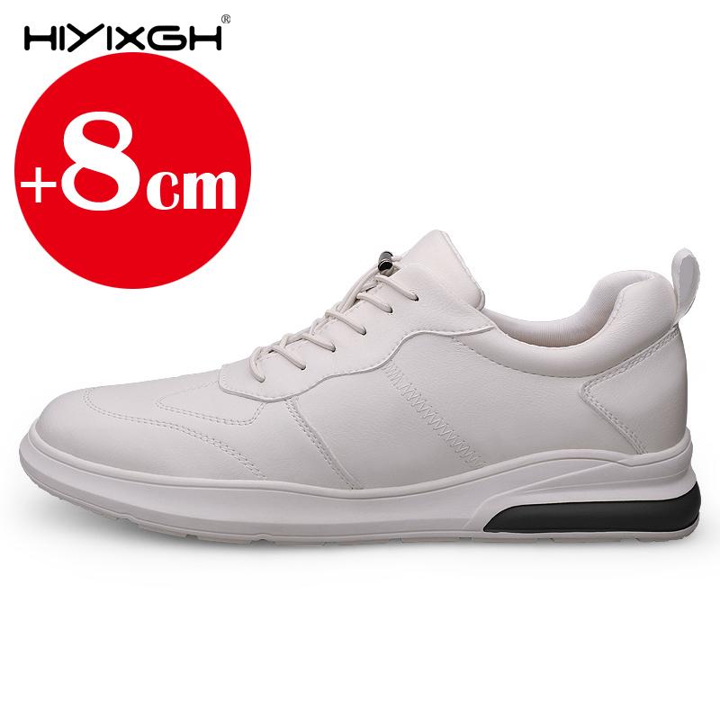 Pánské tenisky boty na podpatku móda měkká kůže boty pro zvýšení výšky pro muže skryté podpatky 8cm 6cm sportovní ležérní výška luxus