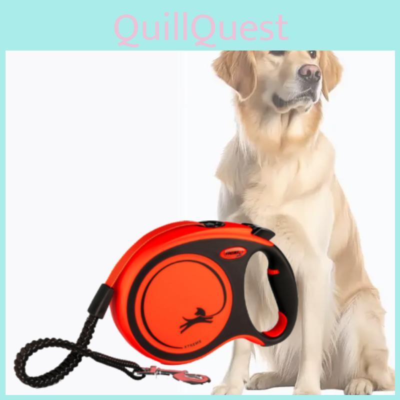 Orange Xtreme Flexi Retractable Pet Traction Cord For Dog Exercise Play And