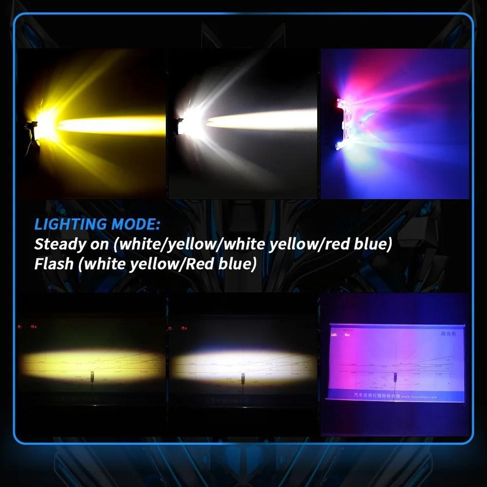 Foggy Conditions Black Motorcycle LED Light Dual Light Modes 2700LM Output 9-60V Compatibility Aluminum Housing