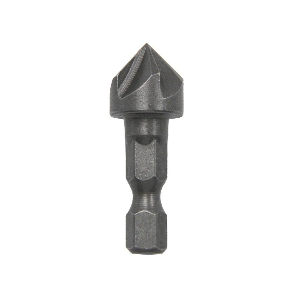 

2 шт. 1/2 шестигранный хвостовик пятилезвийное потайное сверло 12,5 мм 5 шт. деревообрабатывающий инструмент открывалка для торцевания набор сверл для снятия заусенцев