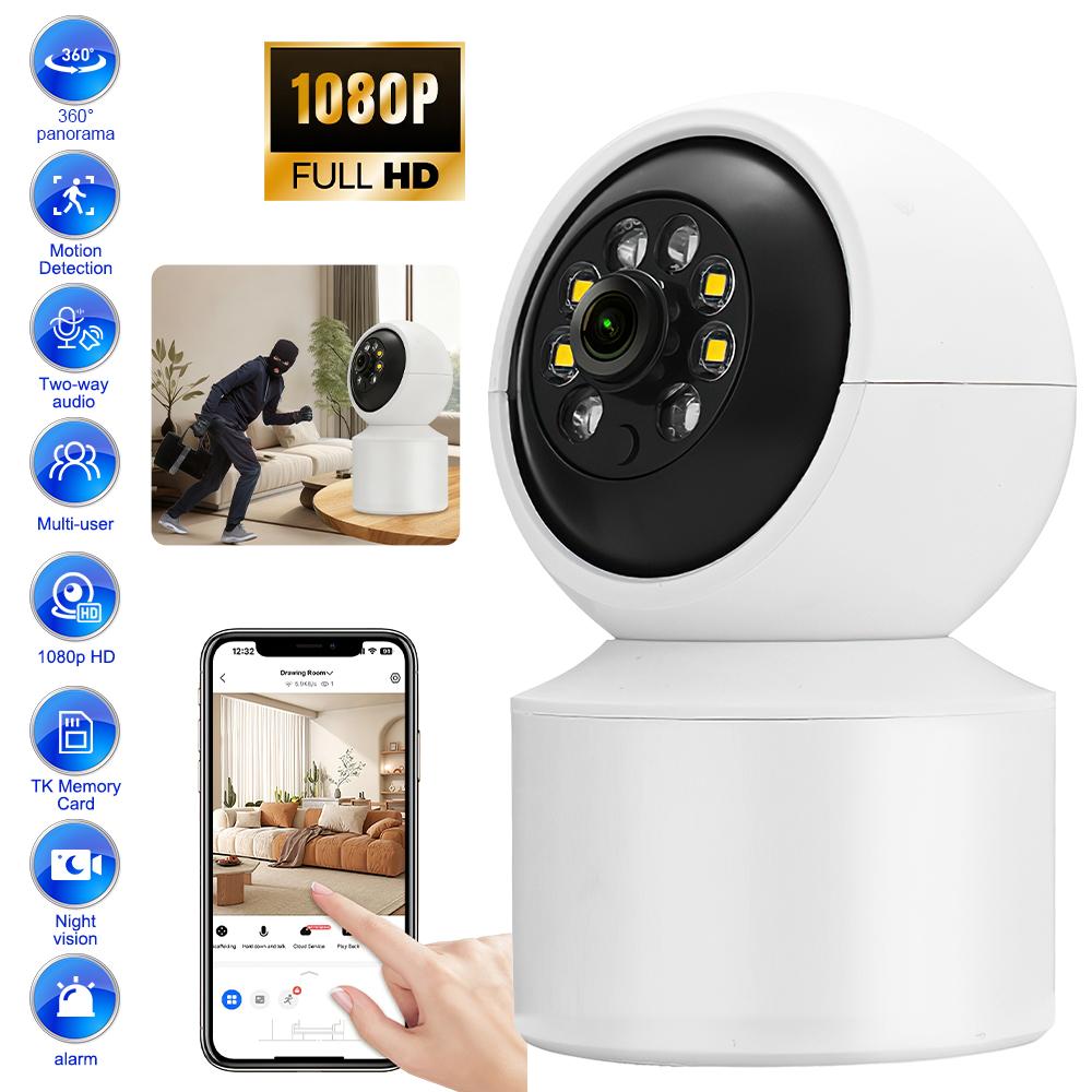 2K Pet Dog Smart Camera with App 2.4GHz WiFi Indoor Security Baby Camera 360° Pan Tilt 2-Way Audio Night Vision Surveillance