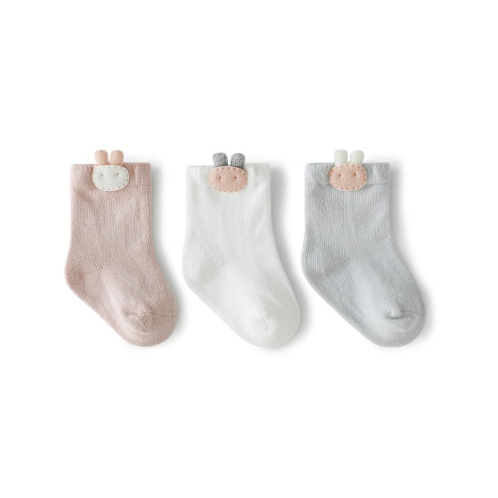 3Pairs Rabbit Toddle Short Tube Socks Strawberry Newborn Cartoon Socks Baby Cotton Socks  Autumn