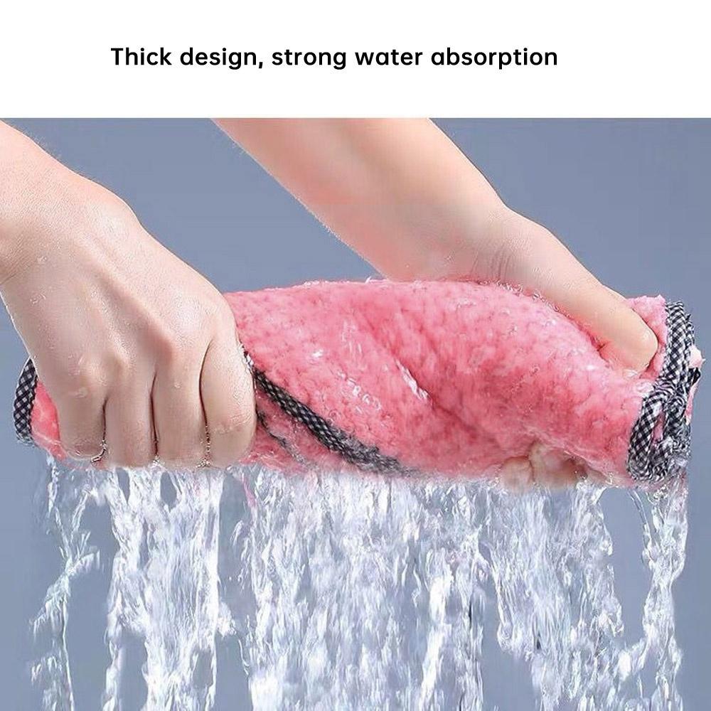 4 STÜCK Haushaltsbad Korallenfleece Wischtücher Reinigungstuch Scheuerschwamm Küche Tägliches Geschirrtuch