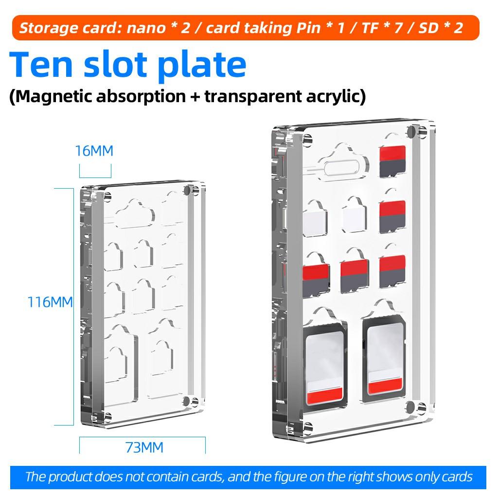 Transparent Magnetic Nano SIM Card Case SD TF Card Eject Pin Slots Protection Manager Display Acrylic Box