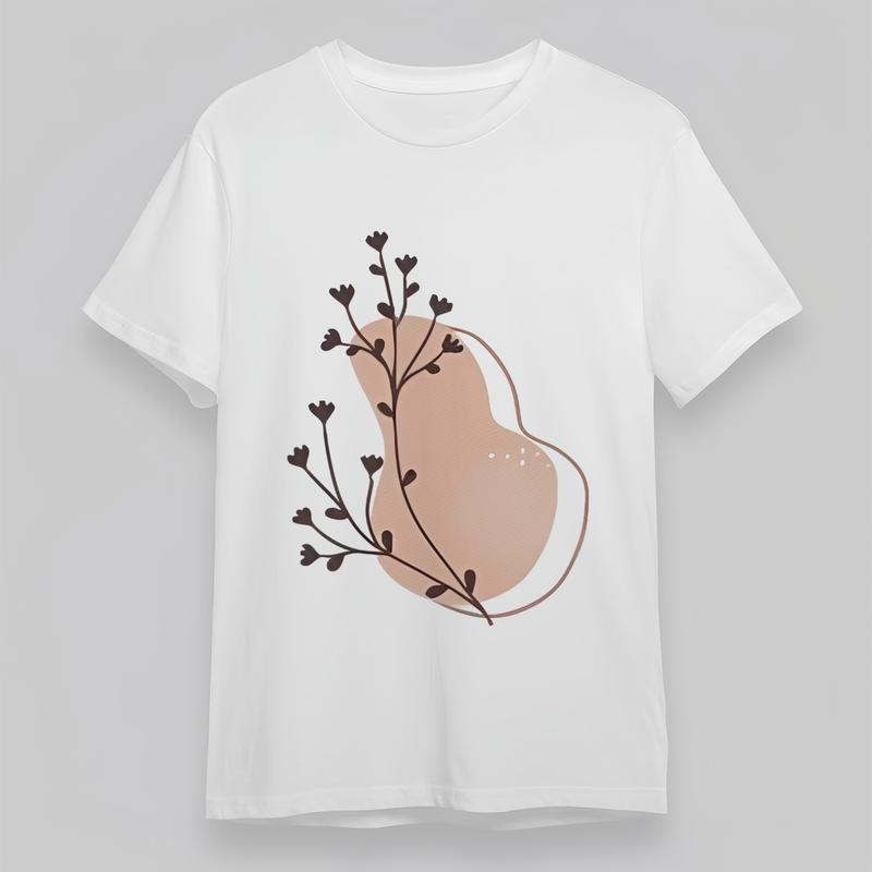 

Women s Plus Size Breathable Classic T-Shirt Floral Branch Geometric Graphic Top 2XL