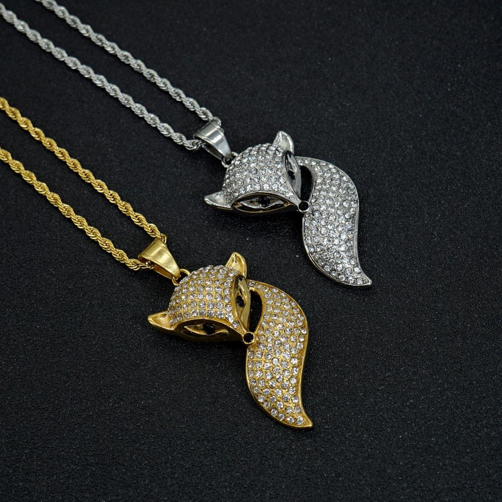 New Fashion Light Luxury Zircon Fox Pendant Versatile Temperament Necklace