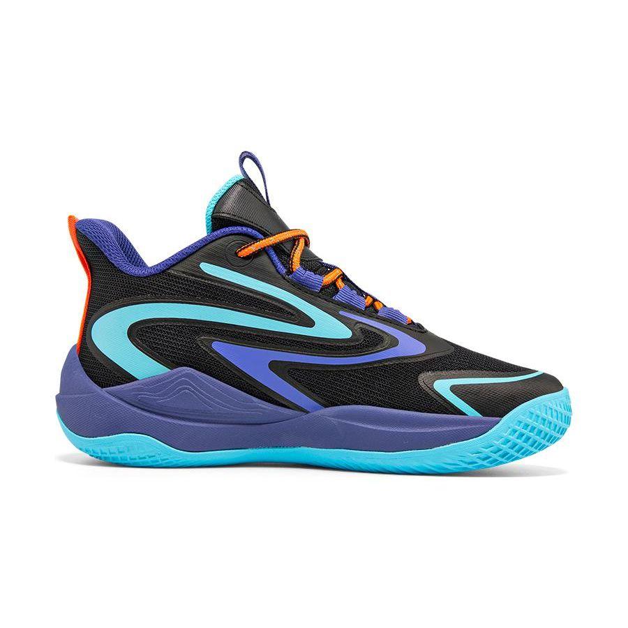 Anta Kids Cement Nemesis Non-Slip Shock Absorbing Wear-Resistant Mid-Top Basketball Shoes Kids basketball shoes Black Purple A312331133-3
