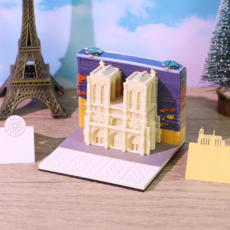 3D Paper Carving Art Craftwork Memo Pad Notepad Note Pad Desk Decoration Creative Diy Decorative Gift For Christmas Housewarming