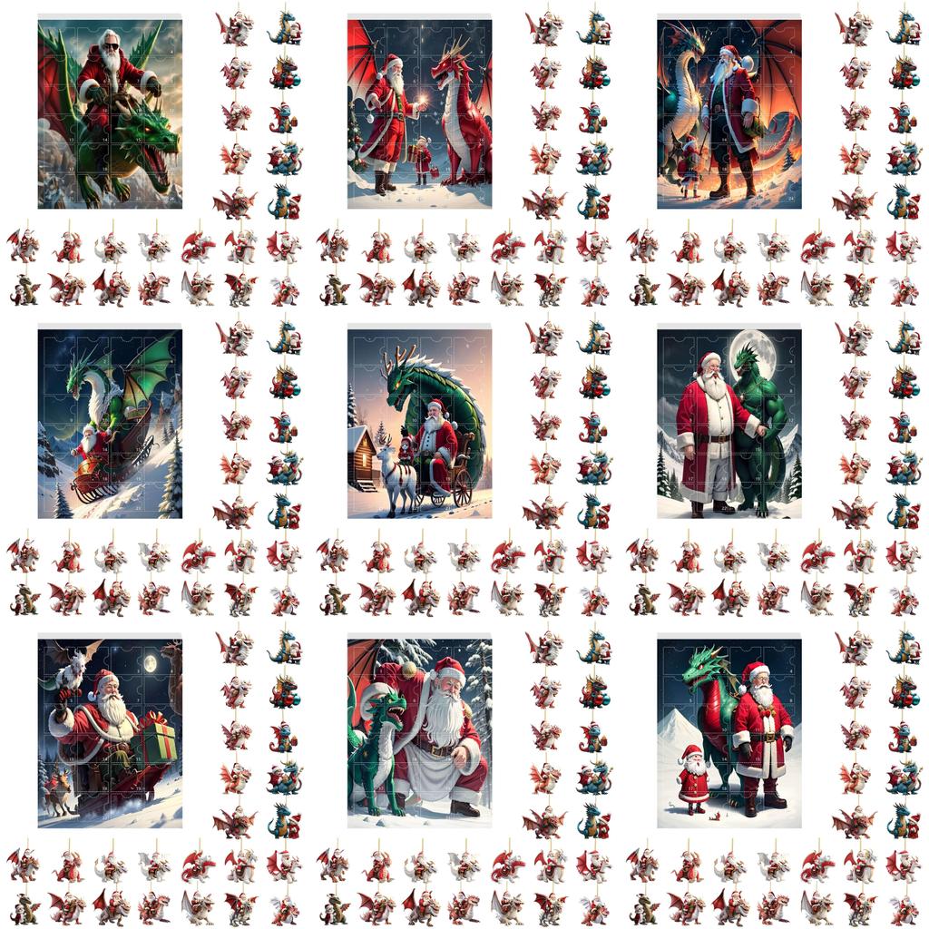 Christmas Tree Decorations Series With Acrylic Dinosaur Hangings For Party And Celebration