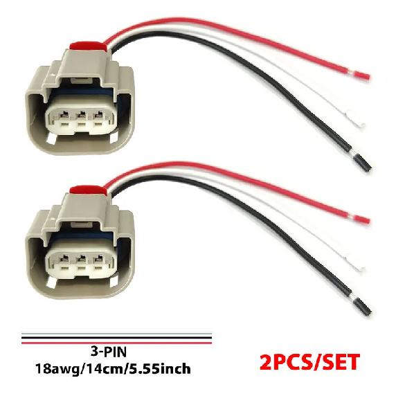 2pc For Ford Ranger T6 2.2 3.2 TDCi 2011-2025 DPF Exhaust Gas Pressure Sensor 3Pin Plug Connector Harness Wiring