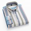 2026 spring new style 100% cotton Oxford plaid striped men's long-sleeved fashionable business casual fit shirt single top