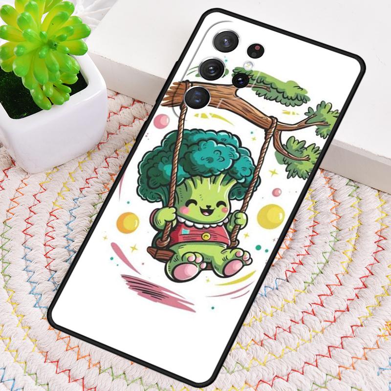 Funny Cartoon Broccoli Phone Case for Samsung Galaxy note 10 pro S26 Ultra S23 S24 FE S25 S21 S22 PLUS shockproof Cove