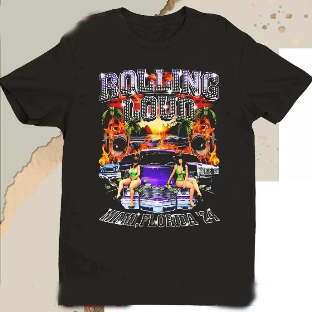 Vintage Rolling Loud Miami FL 2024 Hard Rock Stadium Girls n Cars T-Shirt 4XL
