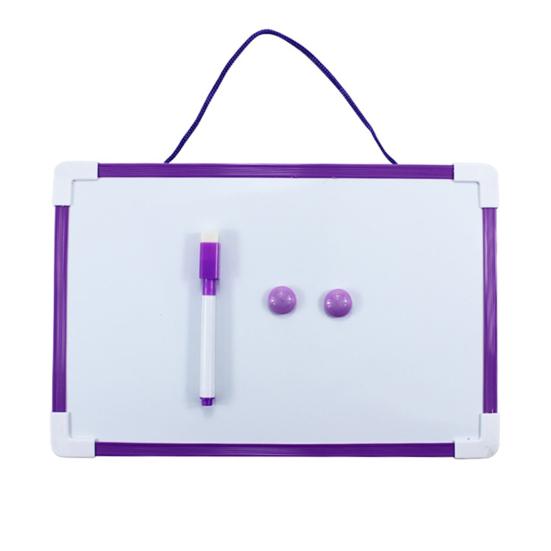 

Набор магнитно-маркерных досок с подвесной веревкой и рамкой из ПВХ, гладкая поверхность для письма, магнитная доска для сухого стирания с ручкой и 2 пряжками фиолетовый