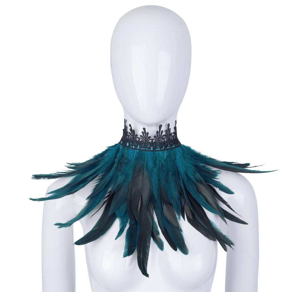 Dark, Gothic, Feather Scarf, Scarf, Performance Ball, Halloween Costume, Party Role-playing, Costume Accessories
