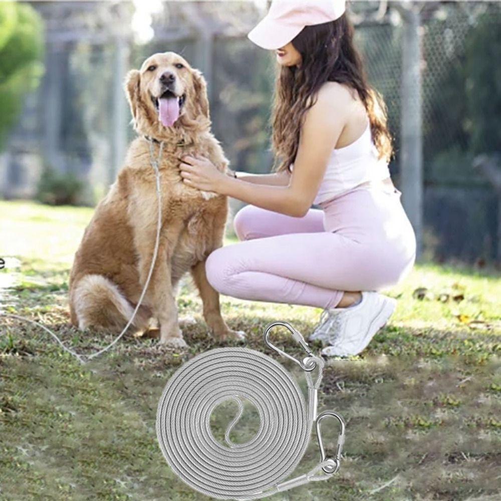 Anti-rust Dog Tie Out Cable Bite-proof Clothesline Tent Rope Dogs Strap  Walking The Dog