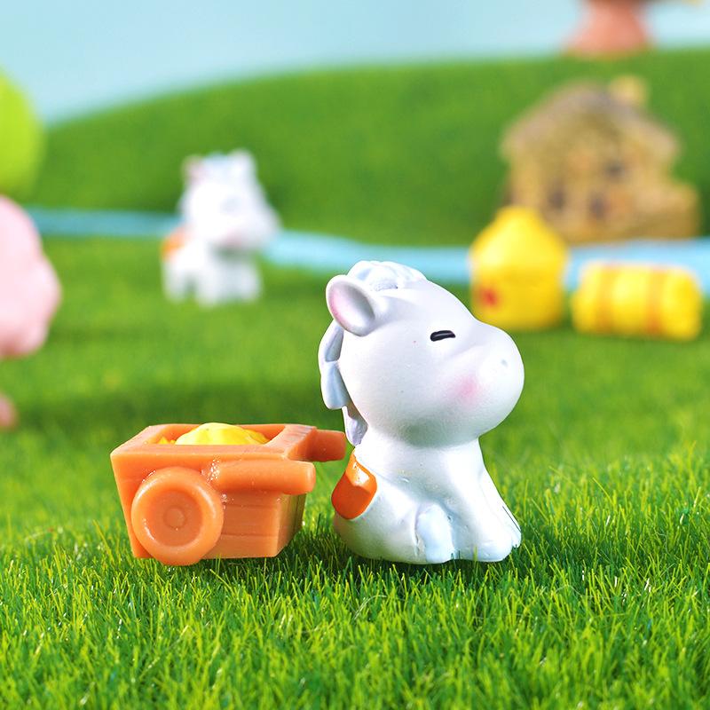 Mikro-Landschaft Niedlicher Kleiner Esel, Bauernhof-Gartenarbeit, Puppenhaus, Landschaftsdekoration, Kunsthandwerkliches Zubehör aus Harz, Kleine Ornamente