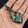 Labradorite Pendant, Handmade Gemstone 999 Copper Wire Wrapped Pendant Antique Jewelry, For Gift Silver Jewelry