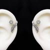 1pcs Silver Ear Bone Nail Earring for Women Stylish Wing Jewelry with Zircon