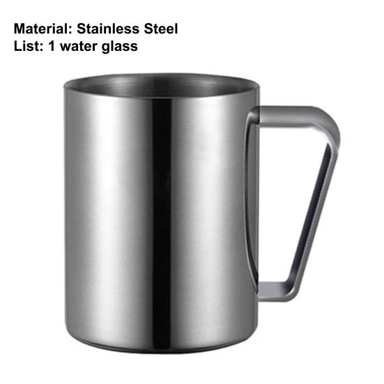 Sklenička na vodu s dvojitou stěnou, izolovaná z nerezové oceli Potřeby pro domácnost s pohodlným uchopením sklenice na mléčné nápoje