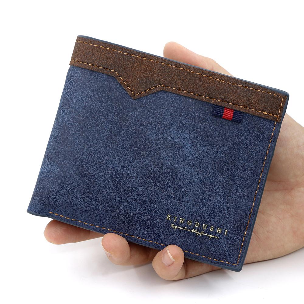 Men's Bifold Short Wallet able Minimalist Casual Multi Slot Purse Large Capacity Zipper Man Wallet with Coin Bag