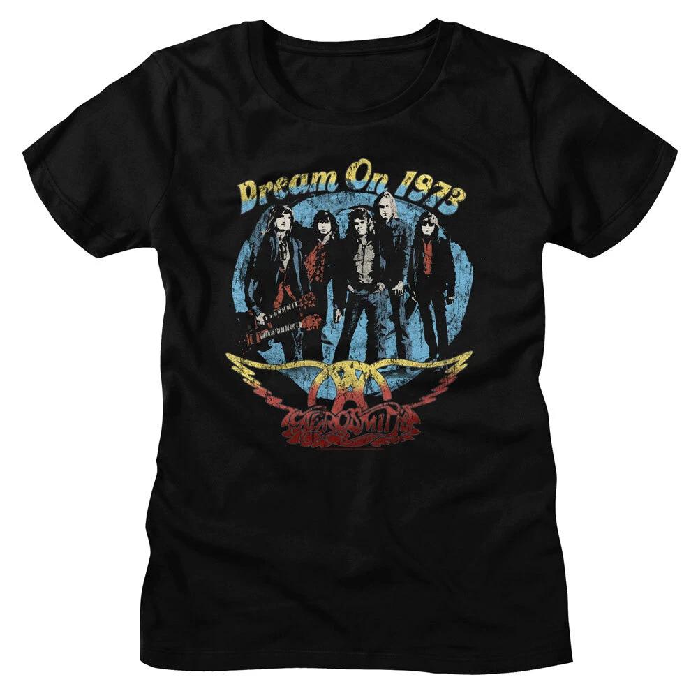 Aerosmith Dream On 1973 Freedom Wing Logo Women s T Shirt Rock Band Merch 4XL