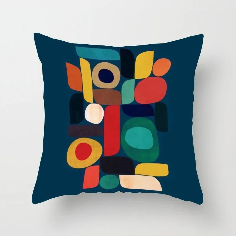 Creative Geometric Colorful Pattern Pillowcase Interior Decoration Office Living Room Home Pillowcase
