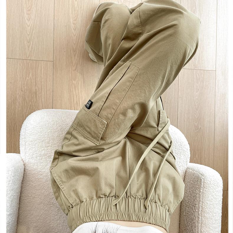 

Удобные женские рабочие брюки свободного кроя с кулиской и эластичными манжетами 2XL хаки