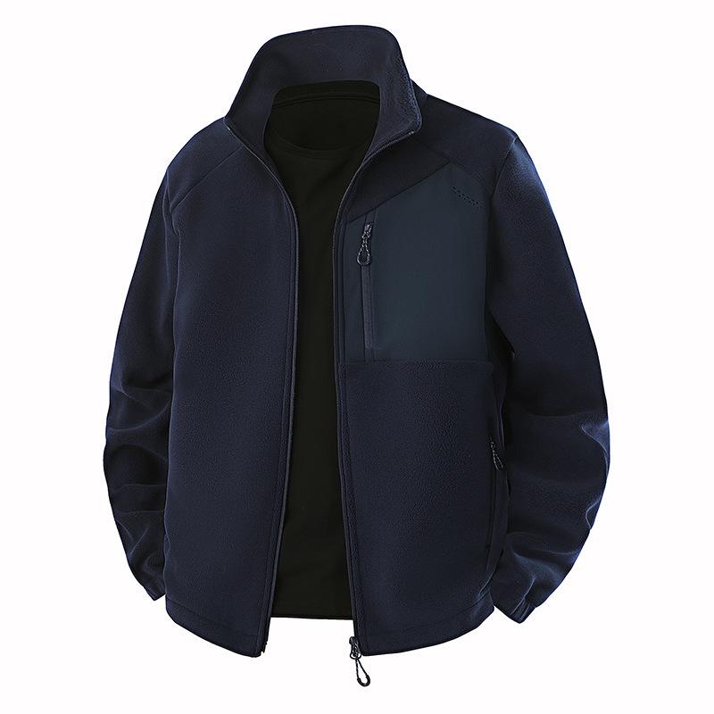 

Men s Stand Collar Thick Fleece Ski Jacket - Winter Warmth XXL
