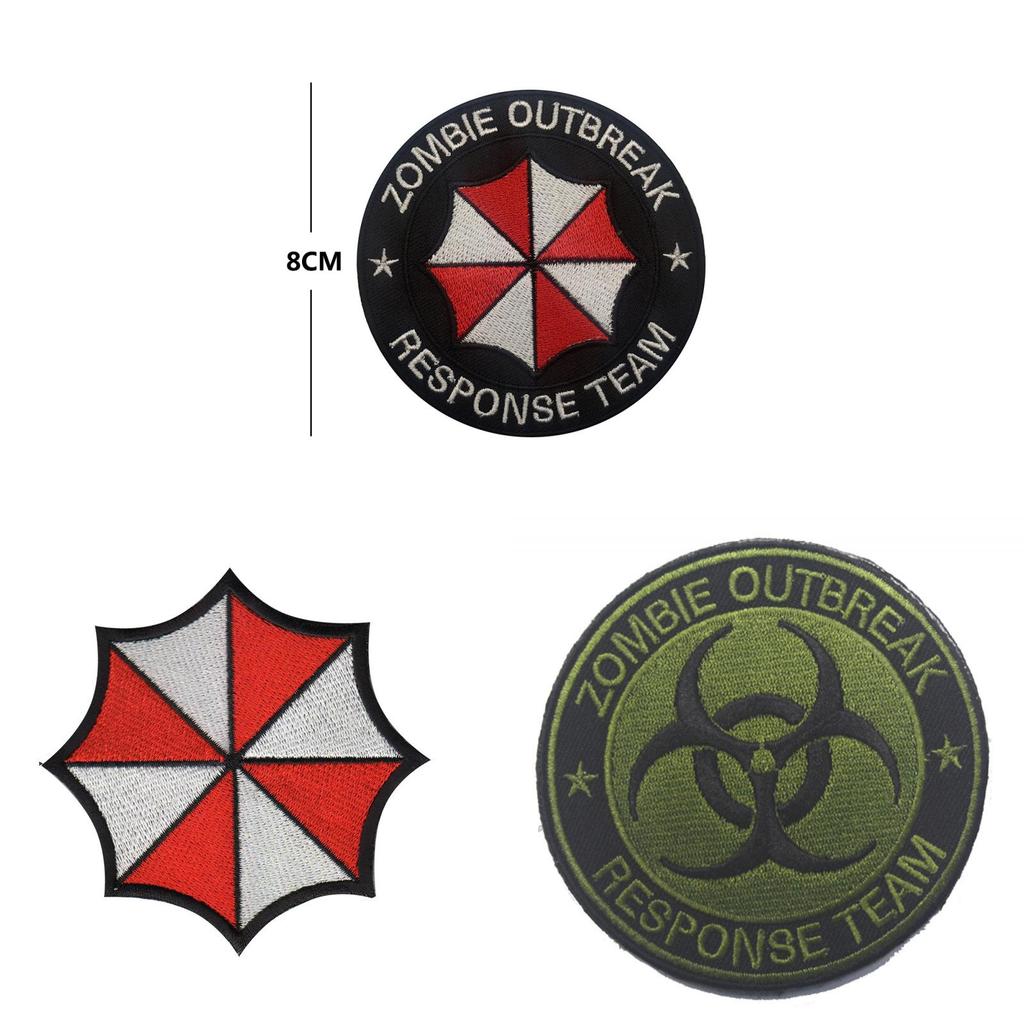 Biohazard Embroidered Velcro Patch With Nylon Polyester Material For Cosplay And Costume Accessories