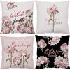 Luxury Home Decor Pillowcase Office Sofa Car Cushion Cover Rose Flower Print