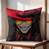 Anime HHellsingS Cushion Cover Natural Linen Organic Fabric DoubleSided Printing Couch Pillow Covers Home Decor