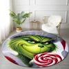 1pc Grinch Round carpet Painted Printed circular carpet, home door mat, outdoor travel protection carpet
