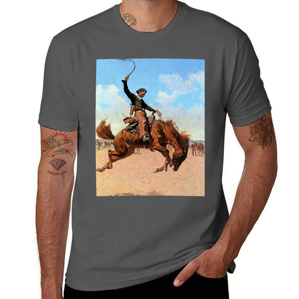 The Buck Jumper By Frederic Remington Tshirt Festival Party Tee Top