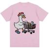 Fun Silly Goose Shopping Cute Goose Lovers Summer Unisex Loose Casual Short Sleeve Women And Unisex Comfortable TShirt