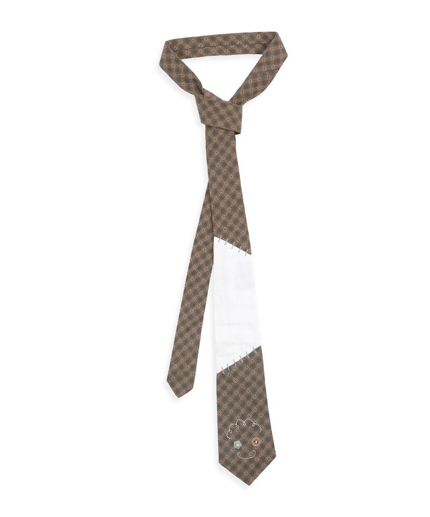 RuNaKi'Hu' Wxac026 Tsunagi Check Tie (Brown)
