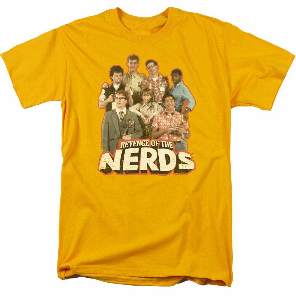 26 Revenge of the Nerds Group of Nerds T Shirt Mens Licensed Movie Tee Lambda Gold Unisex T-Shirt XXXL