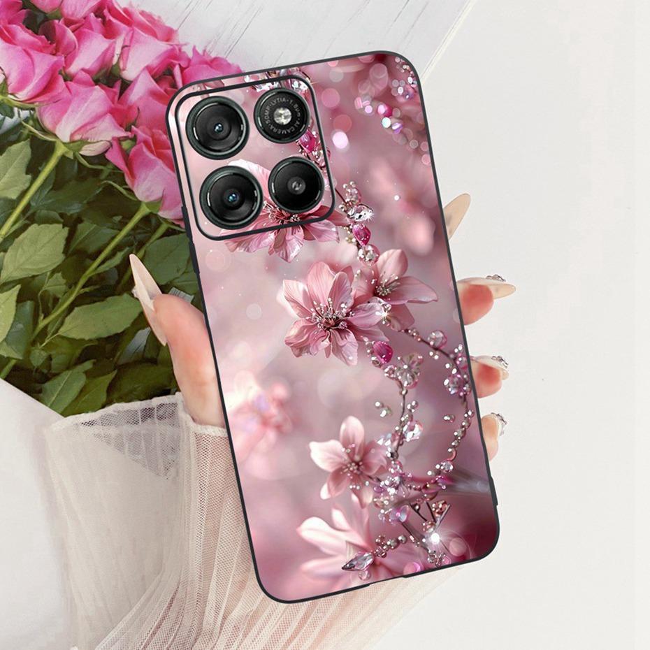 Modne etui na telefon z literami dla Motorola Moto G77 G67 Tylna osłona dla MOTO G67 G77 5G Miękkie czarne silikonowe etui