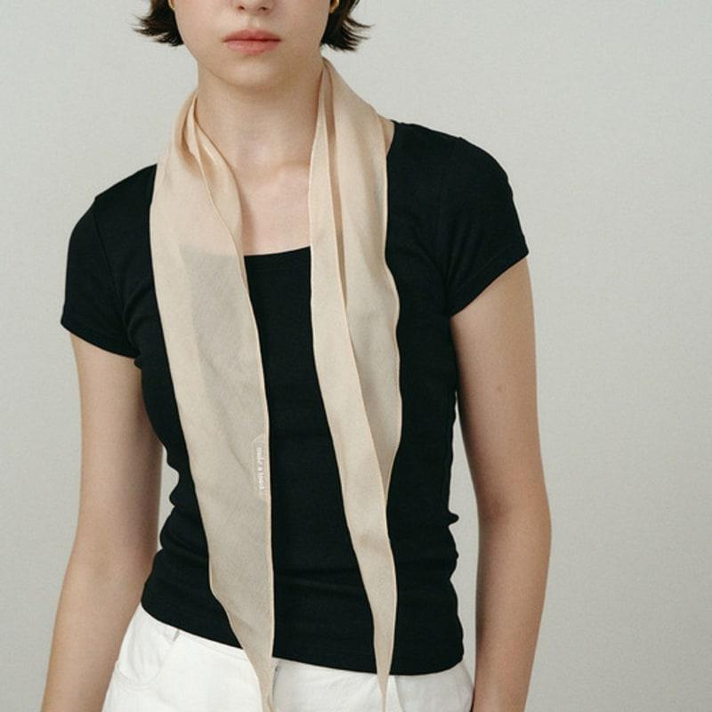 MAKE A TOAST SILKY SCARF BEIGE MBEFAC001BE