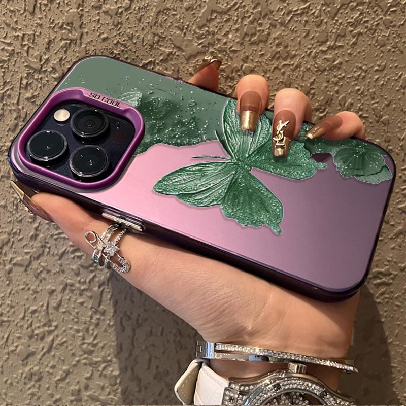 Butterfly Pattern Case For IPhone 17 16 16E 14 13 12 Mini 11 15 Pro Max X XR XS 13Pro 17 Air Anti-drop Airbag Cover Funda